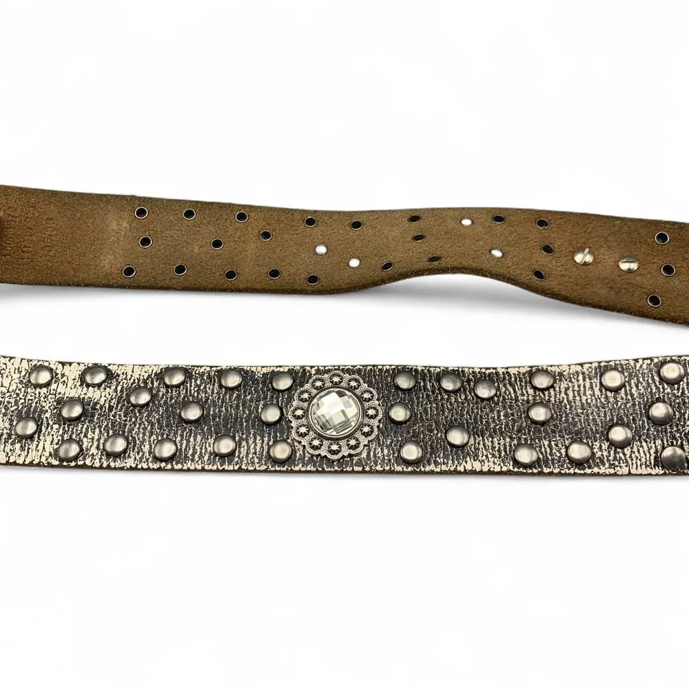 Ariat Limited Ed Size 36 Belt 1997 Buckle Rhinestone Studded Leather Weathered